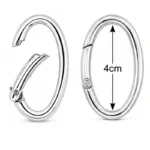 Anneau Mousqueton Ovale 4 cm Argenté