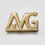 Logo métallique doré AMG pour sac – Image 2