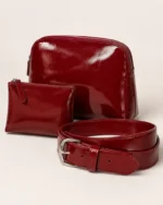 Cuir de vachette verni Rouge bordeaux brillant "BM 06" – Image 3