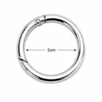 Anneau Mousqueton Rond 3 cm Argenté