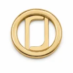 Accessoire métallique circulaire coulure doré. – Image 3