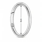 Anneau Mousqueton Ovale 4 cm Argenté – Image 2