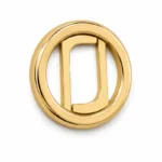 Accessoire métallique circulaire coulure doré.