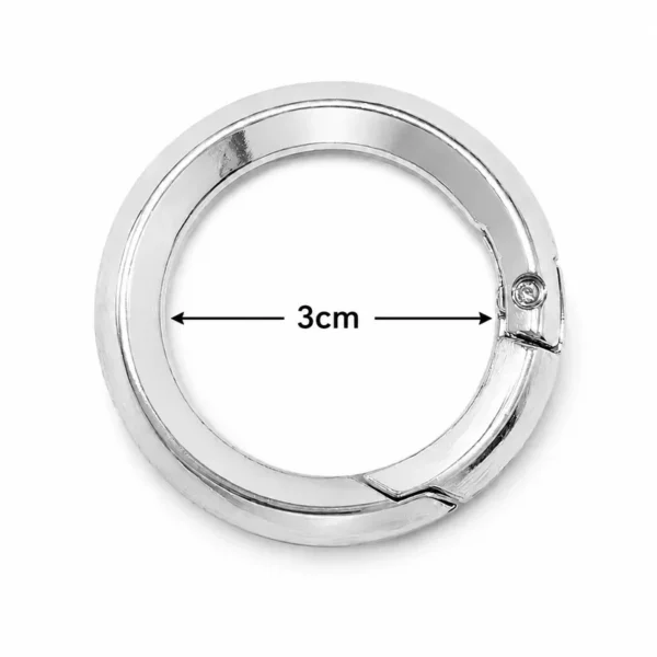 Anneau Mousqueton Rond 3 cm Argenté