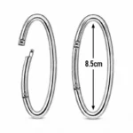 Anneau Mousqueton Ovale Ouvrable 8,5 cm Argenté