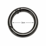 Anneau Mousqueton Rond 3cm Platine