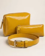 Cuir de vachette verni Jaune Soleil "BM 09" – Image 2