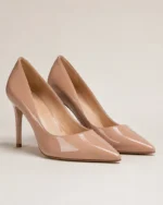 Cuir de vachette verni Beige rosé élégant "BM 03" – Image 4