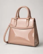 Cuir de vachette verni Beige rosé élégant "BM 03" – Image 6