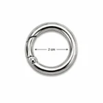 Anneau Mousqueton Rond 2 cm Argenté