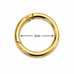 Anneau Mousqueton Rond 3 cm Doré