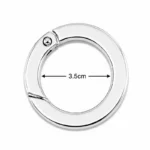 Anneau Mousqueton Rond 3.5 cm Argenté