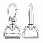 Mousqueton Pivotant à Anneau en D – 2,5 cm Argenté
