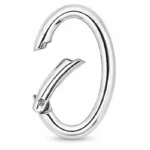 Anneau Mousqueton Ovale 4 cm Argenté – Image 3