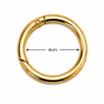 Anneau Mousqueton Rond 4 cm Doré