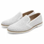 Cuir de vachette italien perforé – Blanc « BM 54 » – Image 6
