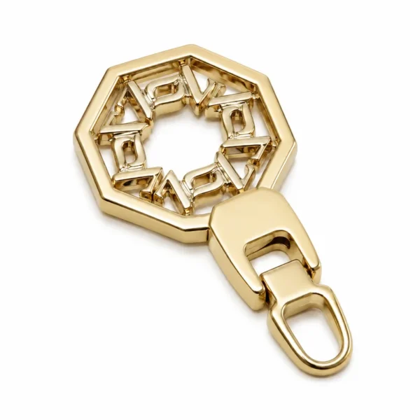 Charm Octogonal Doré avec Mousqueton
