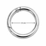Anneau Mousqueton Rond 3.5cm Argenté