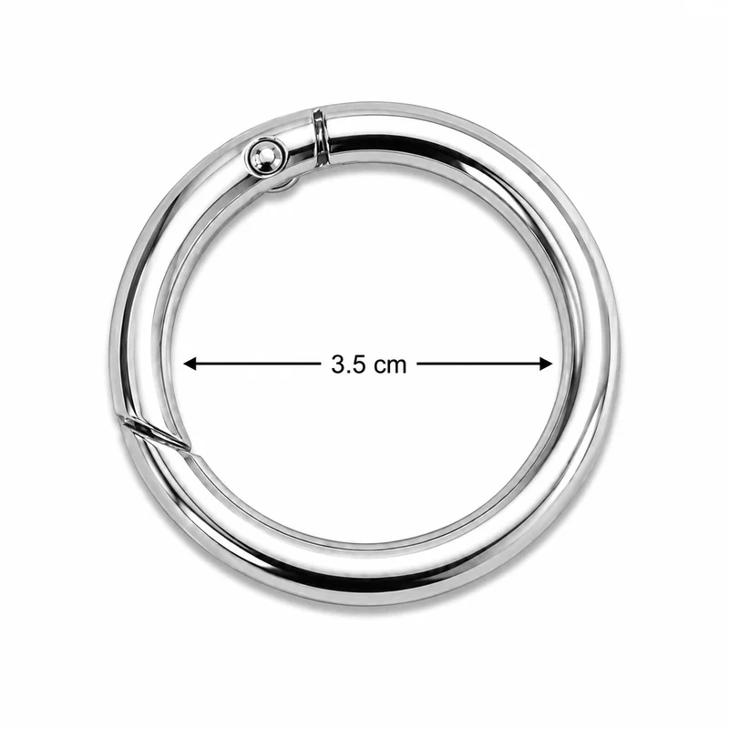 msws-6xNGE0XY2XNs1o5X-1786796379472.webp Anneau Mousqueton Rond 3.5cm Argenté – Image 1
