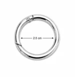Anneau Mousqueton Rond 2,5 cm Argenté