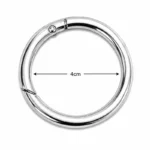 Anneau Mousqueton Rond 4 cm Argenté