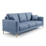 Cuir de vachette italien Bleu Ciel Grisé "CAV10NU108" – Image 2